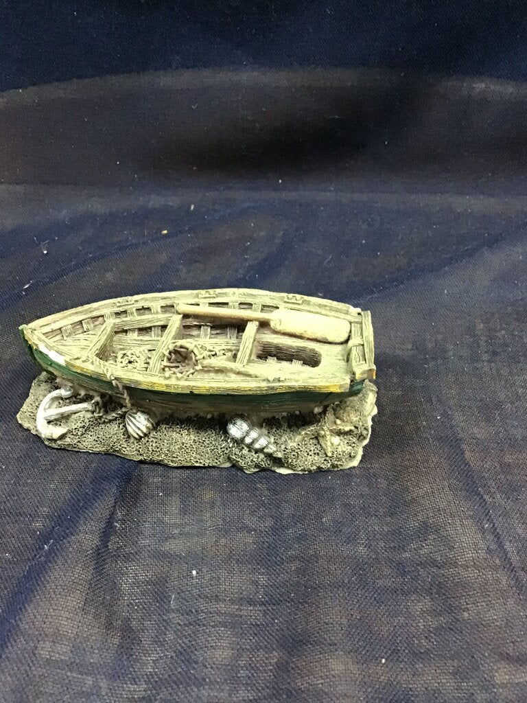 Miniature Wooden Boat Figurine