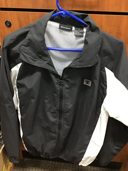Champion Black and White Windbreaker Jacket sz s