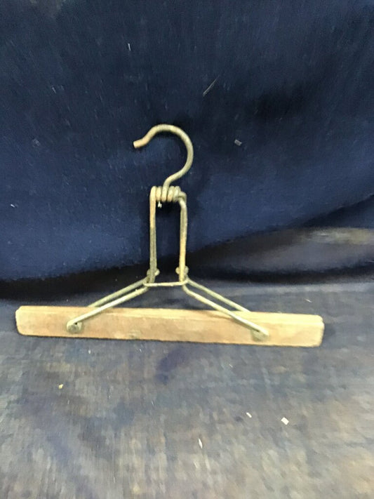 Vintage Wire Hanger with Wooden Bar