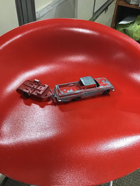 Vintage Metal Toy Truck with Trailer