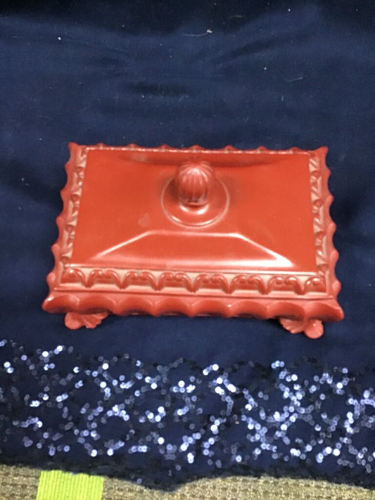 Vintage Brick color Trinket Box