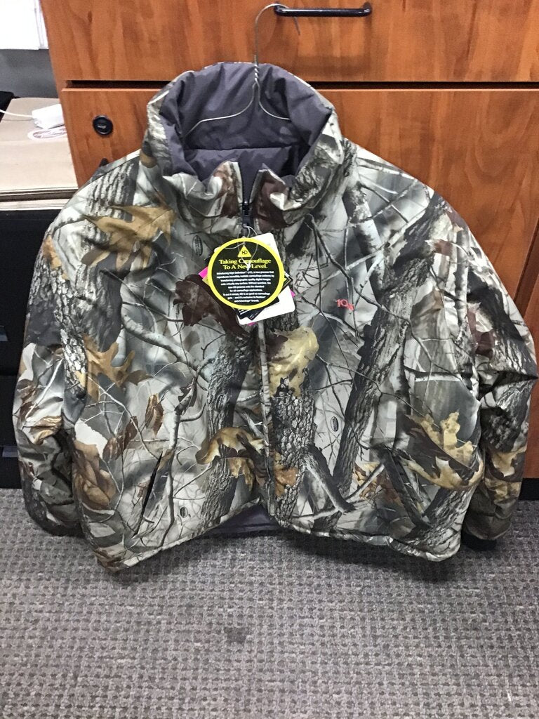 Men's New 10X Realtree HD Reversible Camouflage / Brown Hunting Coat sz XL