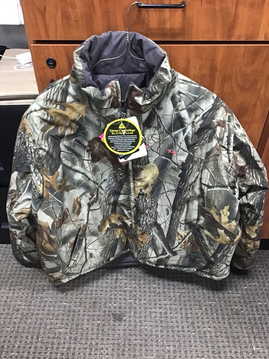 Men's New 10X Realtree HD Reversible Camouflage / Brown Hunting Coat sz XL