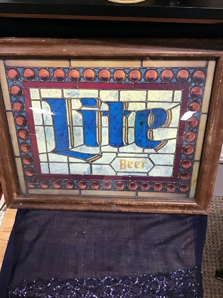 Miller Beer Stained Glass Sign