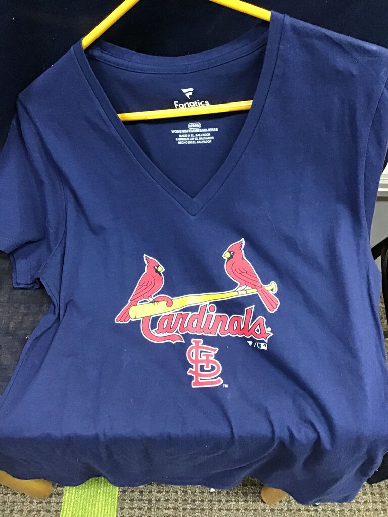 St. Louis Cardinals Women's Navy V-Neck T-Shirt