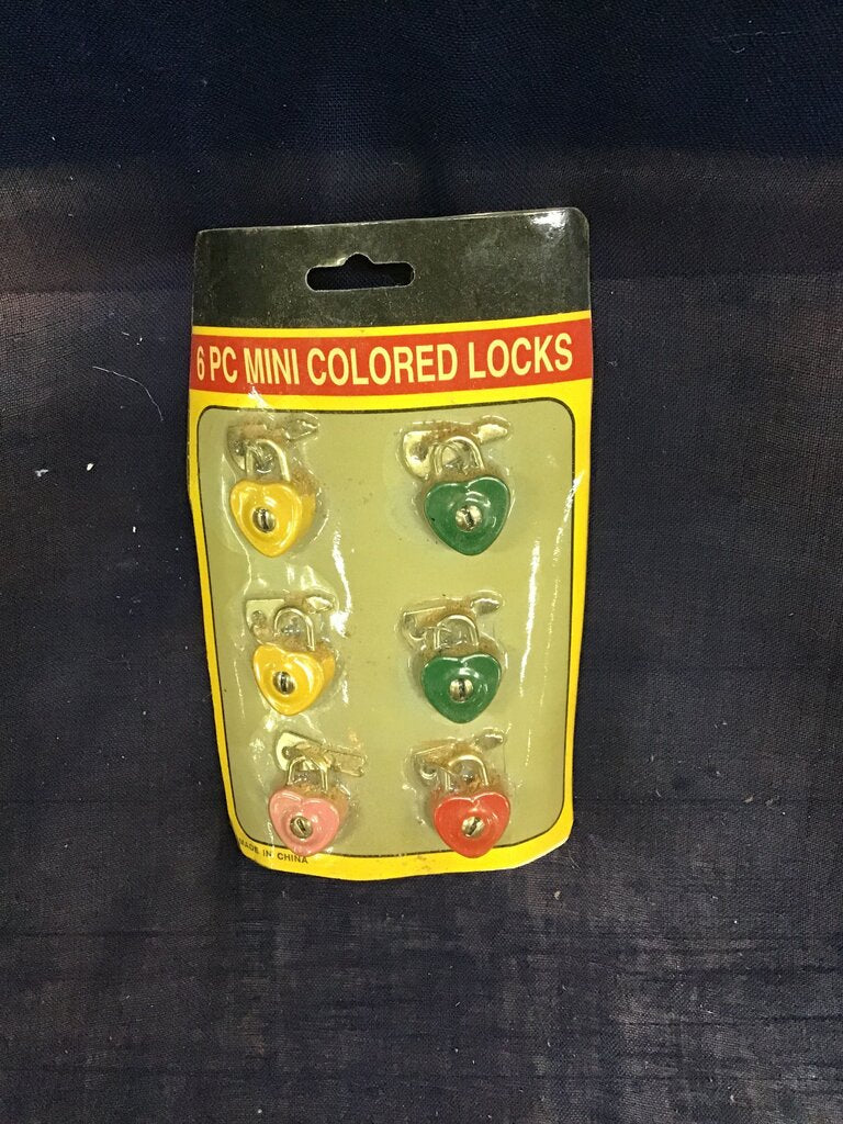 6 Piece Mini Colored Locks Set