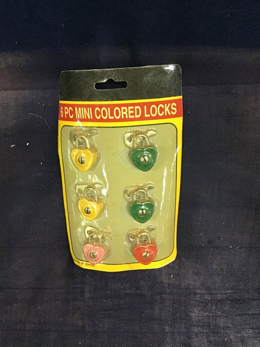 6 Piece Mini Colored Locks Set