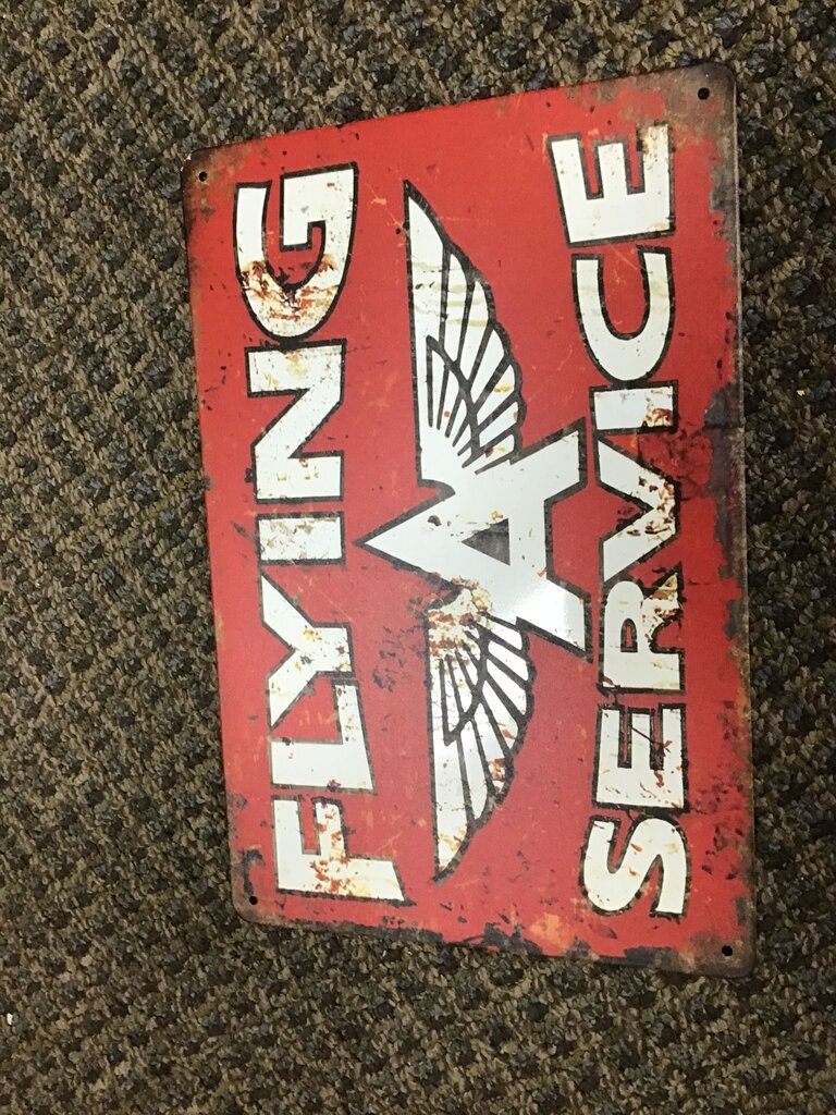 Vintage Flying Service Metal Sign