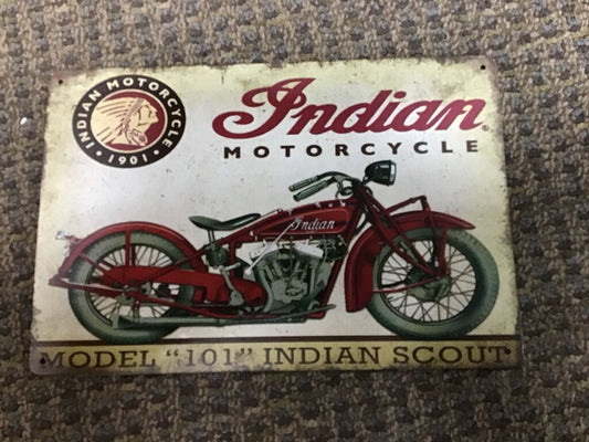 Vintage Indian Motorcycle 101 Indian Scout Sign