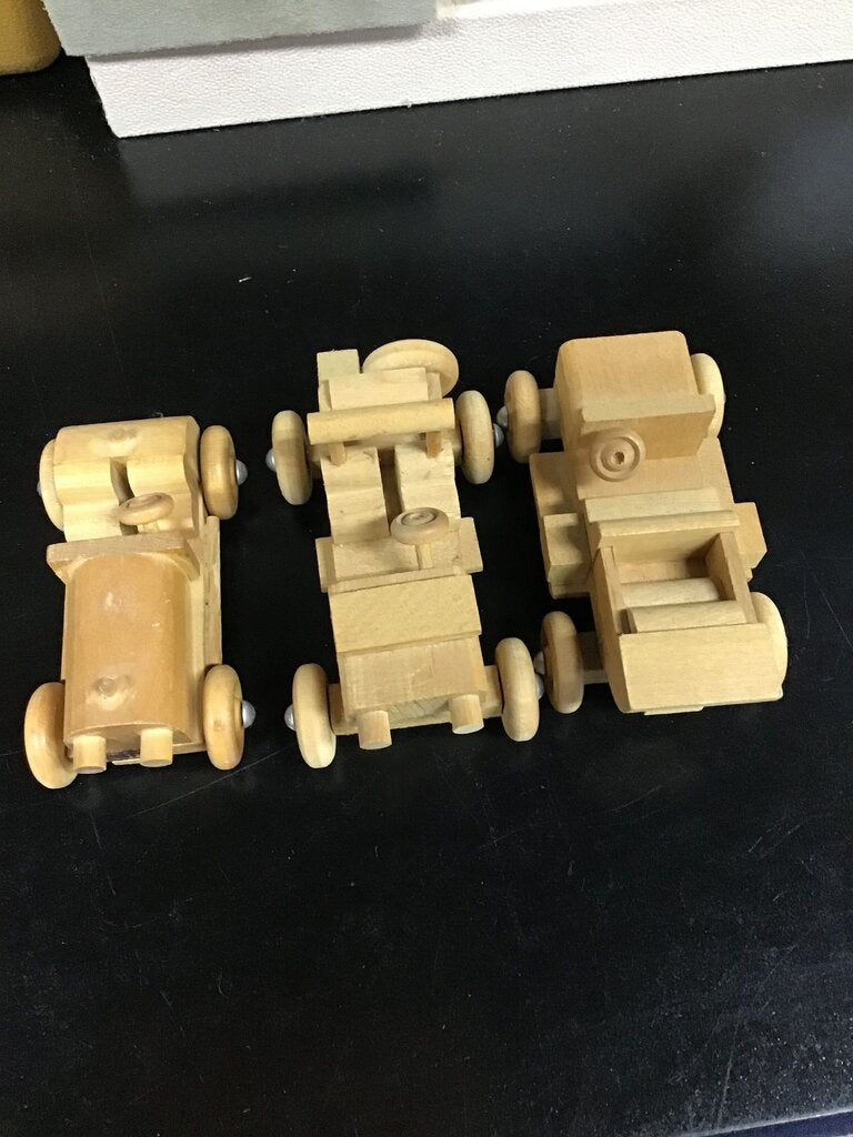 Set of Three Wooden Toy Cars